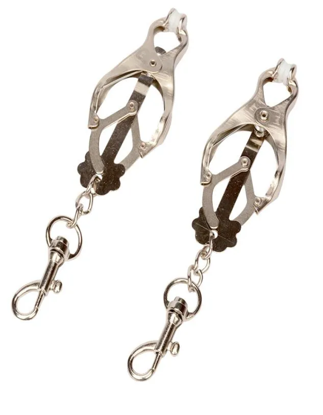 Bröstnippelklämmor Silver Metal Female Nipple Clips BDSM Bondage Sex Toys For Couples Adult Games9139459