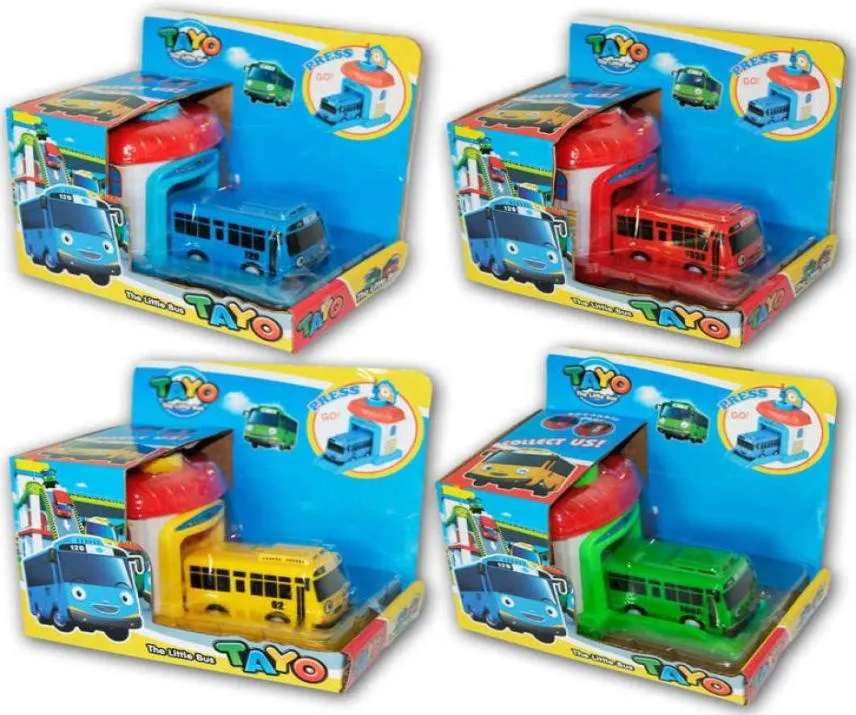1 шт. детские игрушки корейский мультфильм Тайо маленькая модель автобуса мини пластиковый автобус Тайо для детей LJ2009306947987