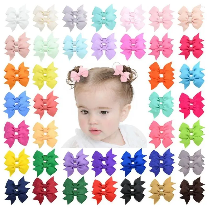 Accessoires de cheveux 40 couleurs Clips minuscules 2,2 pouces bébé arcs barrettes entièrement couvertes pour enfants filles nourrissons et tout-petits