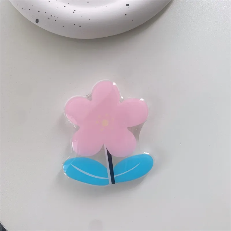 Korea 3D weiße Blume Acryl Handyhalter Erweiterung Ständer für iPhone 15 14 13 alle Handys Universal Smart Lazy farbige Halterung Rose Geschenke