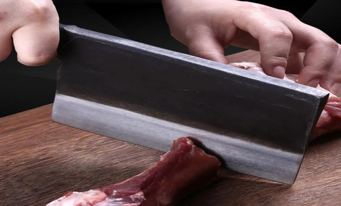 プロの6インチの手作り鍛造サントクナイフ炭素鋼鍛造中国語ナイフ肉包丁包丁1486577