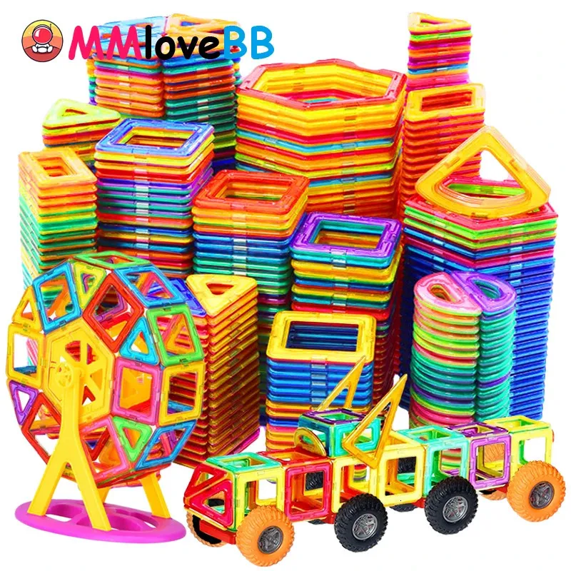 Aimants jouets pour enfants grande taille Plus blocs magnétiques enfants concepteur constructeur ensemble garçons bâtiment 240110