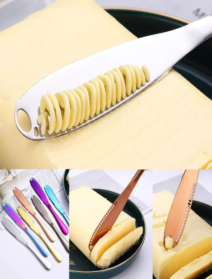 Stainless steel cheese butter knife Spatula with holes Bread jam knife Cheese Butter Knife Dinner Tools Tableware2809144