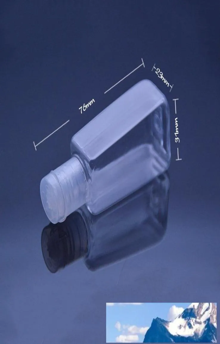 Bottle with flip cap trapezoid 30ml Empty hand sanitizer PET Plastic shape bottle for makeup remover disinfectant liquid4747190