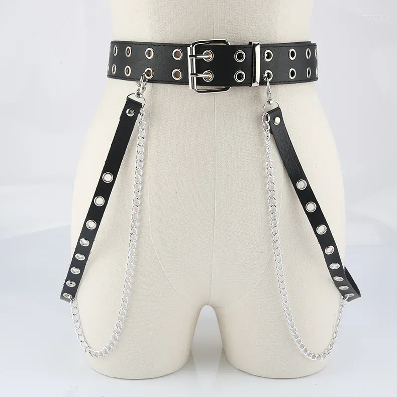 Gürtel Harajuku Mädchen Punk Gothic Stil Zweireiher Knopfloch Einreiher Gürtel Dekoration Jk Taille Kette Riemen