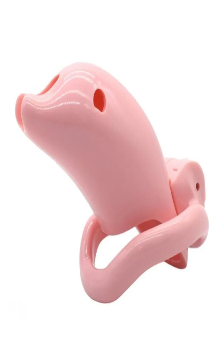 Man Chastitiy Cage Pink Dolphin Resin Penis Lock Male Chastity Devices 4サイズスナップリングJJコントロールBDSM SEX TOYS8943031