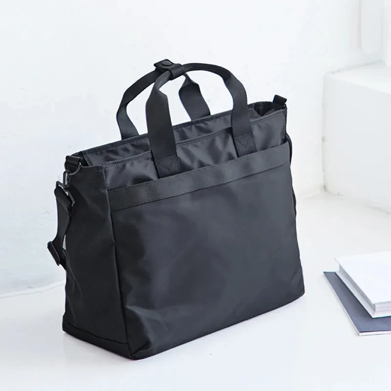 Деловая сумка в корейском стиле для мужчин, нейлоновая ткань, большая вместительная сумка через плечо, модная дорожная сумка, повседневная сумка для ноутбука 240110