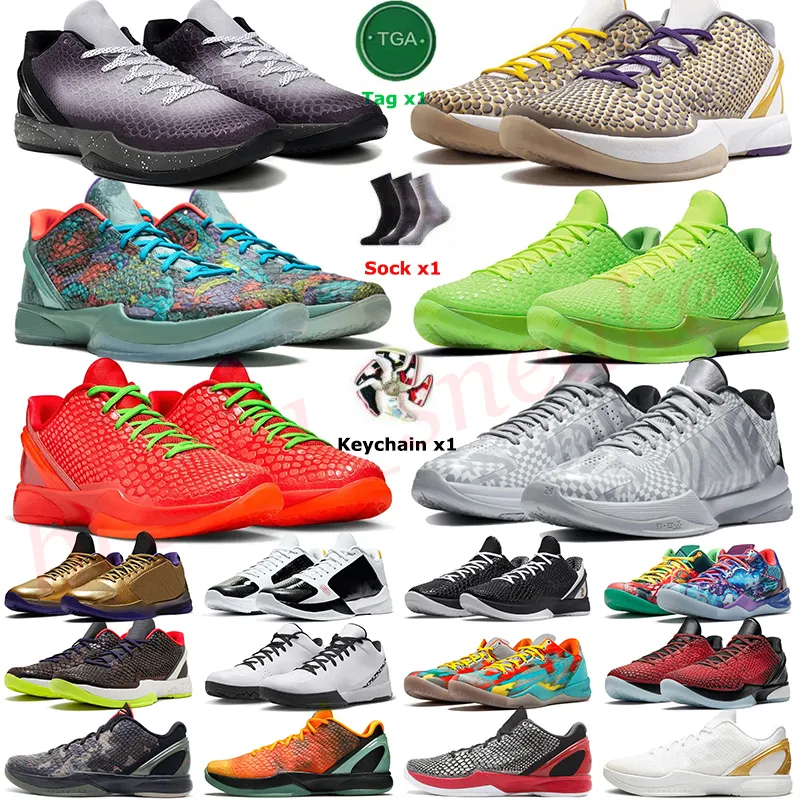 2023 Kobes 6 농구화 Kobi Grinch Mambacita Shoe Lebrons 20 xx Bred Grinches 남성 스니커즈 Protro White Bruce Lee Del Sol Prelude 5 Chaos Rings Star Mens Trainer