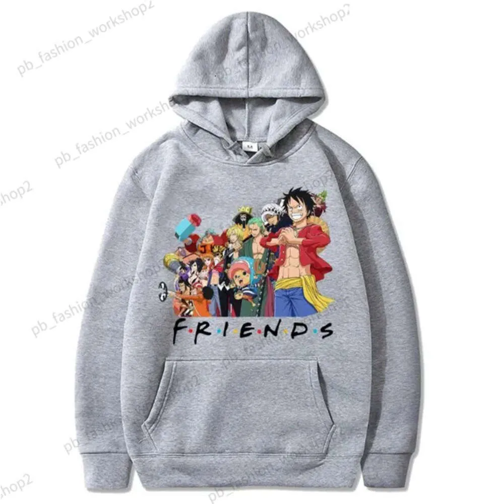 Herrtröjor tröjor anime one bit hoodie män och kvinnor harajuku pullover länge ärm lös streetwear toppsmens bles22 518