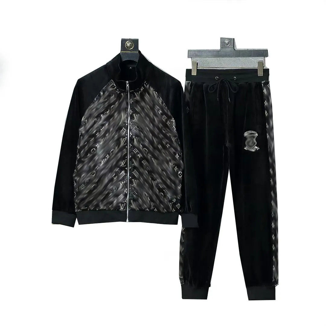 2024 nova roupa esportiva masculina jaqueta de duas peças com capuz calças com letras estilo moda primavera e outono jaqueta terno esportivo jaqueta superior terno