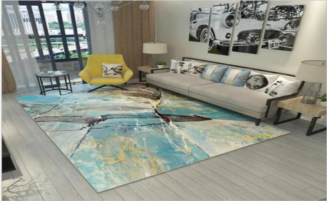 Grand tapis doux moderne de Style pastoral abstrait | Pour salon, chambre à coucher, jeu d'enfant, tapis délicat, sol de maison, mode salle d'étude Mat3852459