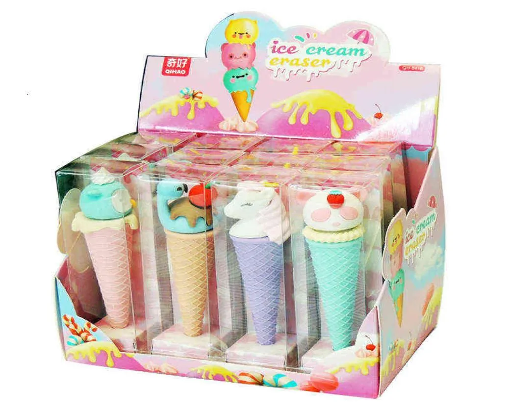 Qihao 8418 Student Cartoon Eraser Creative Sweet Tube utseende barn039s Assembly Eraser Set1704133