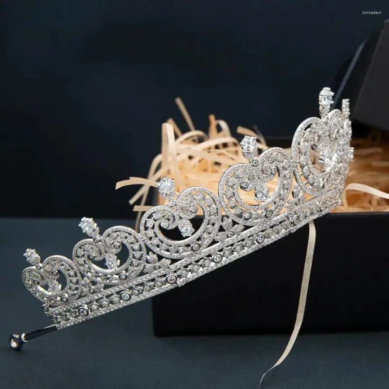Haarspangen Zirkonia klassische königliche Tiara für Hochzeit Kristall Prinzessin Tiaras Diadem Mädchen Abschlussball Party Kopfschmuck CH10370