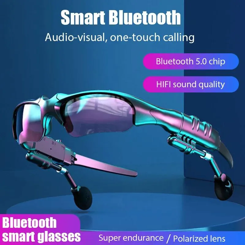 Headphone/Headset Bluetooth Glasses Stereo Wireless Headphones with Microphone Polarized Sunglasses Noise Cancelling Earphones Sports Riding Glass