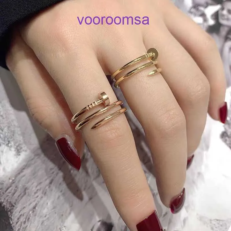 Модное кольцо Carter Ladies Rose Gold Silver Lady Rings Дизайнерские украшения на продажу Высококачественная спираль из титановой стали с двойным кольцом из нержавеющей стали с оригинальной коробкой