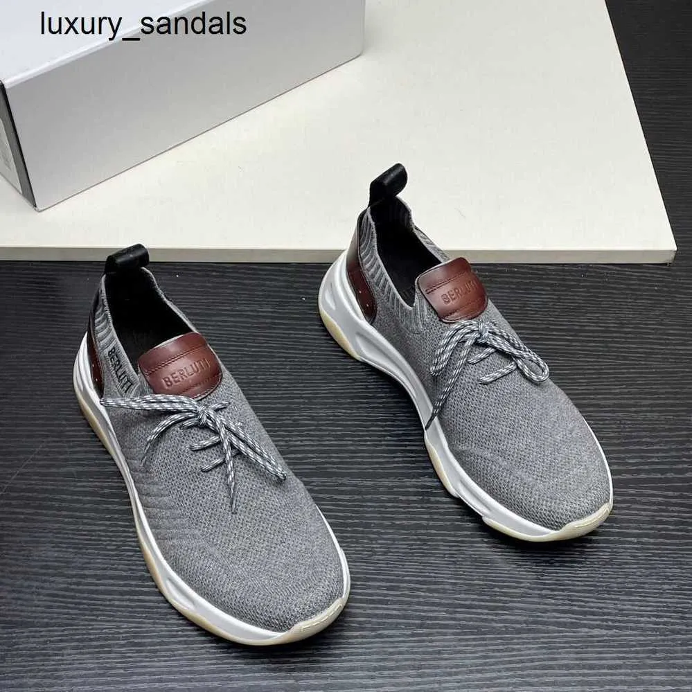 Berluti baskets chaussures pour hommes Shadow Kint cuir Sneaker Bruti gris chaussures de sport pour hommes cette paire de chaussettes est légère et Rj