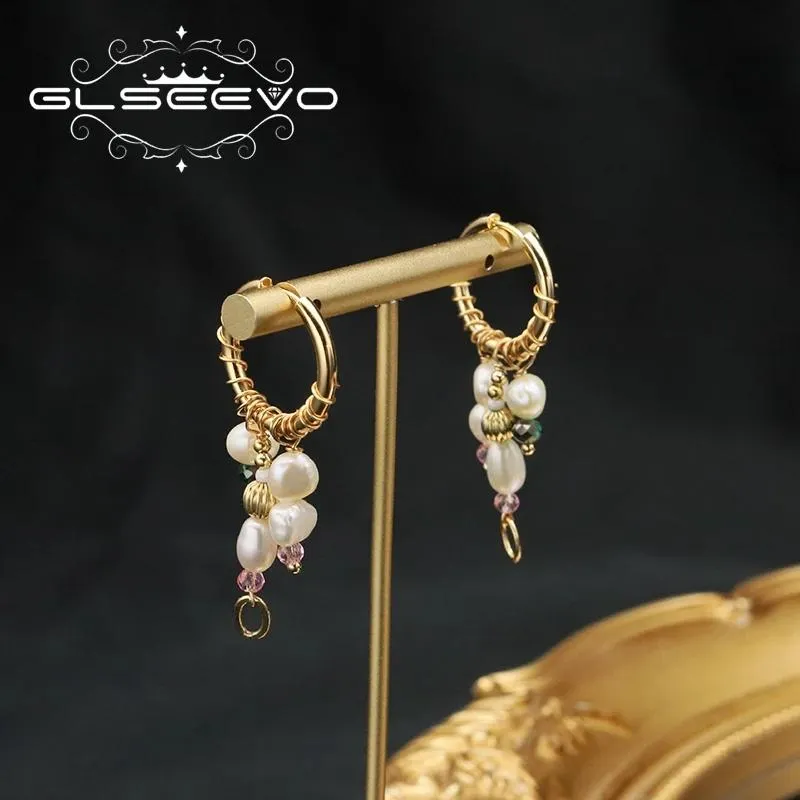 Örhängen Glseevo Big Ear Clip Barock Pearl Twine Drop Earring Western Fashion Style Trendy Vintage Temperament Kvinnliga smycken Party Gift