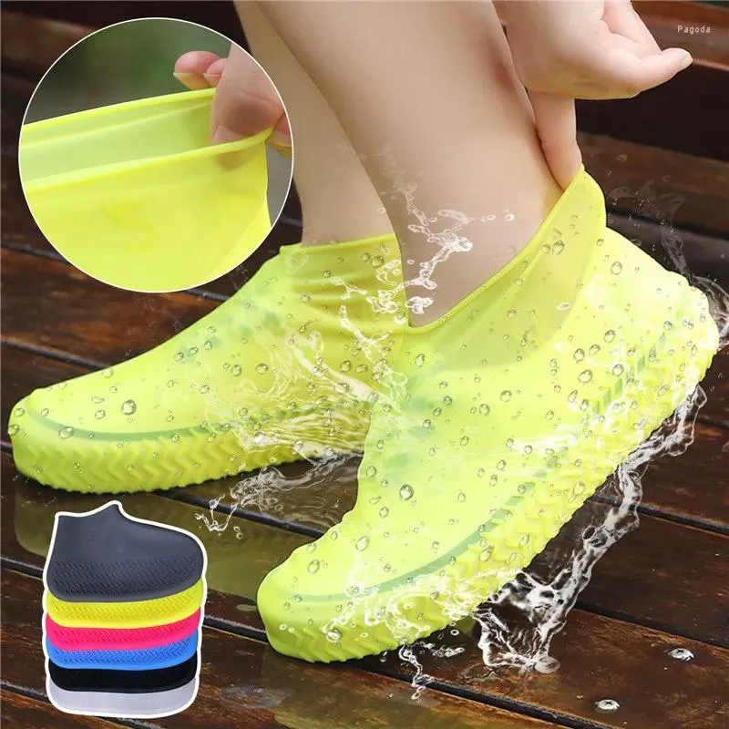 Regnrockar 1Pair Waterproof Silicone Shoes Cover Unisex Protectors Rain Boots For Outdoor Rainy Days återanvändbara skos