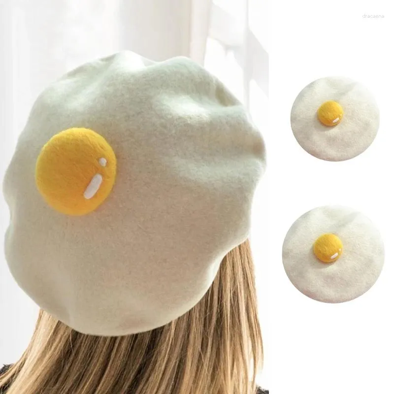 Basker kvinnor barn flickor vinter faux ull för kreativa tjuvjagade ägg vintage varm konstnär målare hatt