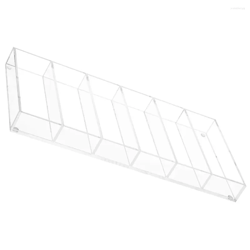 Dekorativa plattor transparent akryl 6-fack solglasögon förvaringsfack Tray Holder Cabinet Organizer Eyeglass Case Drawer Showcase