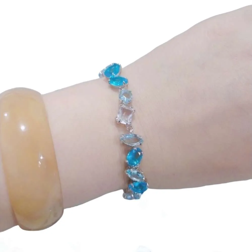 Swarovskis Bracelet Designer Femmes Bracelet De Qualité Supérieure Nouveau Bracelet Bleu Et Blanc Avec Élément Cristal Pour Les Femmes À La Mode Luxe Léger Et Haut Sens