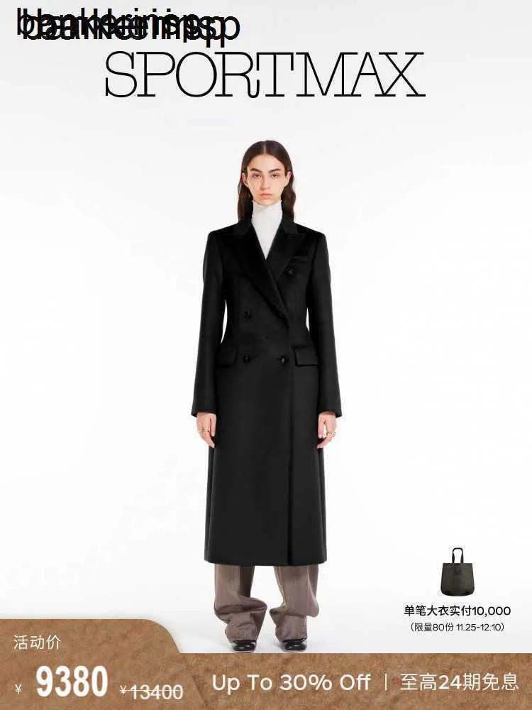 Alpaca Coat Maxmaras Wool Coat Samma material ((slutval) SportMax Autumn/Winter Women's Breasted Fleece 2016043306