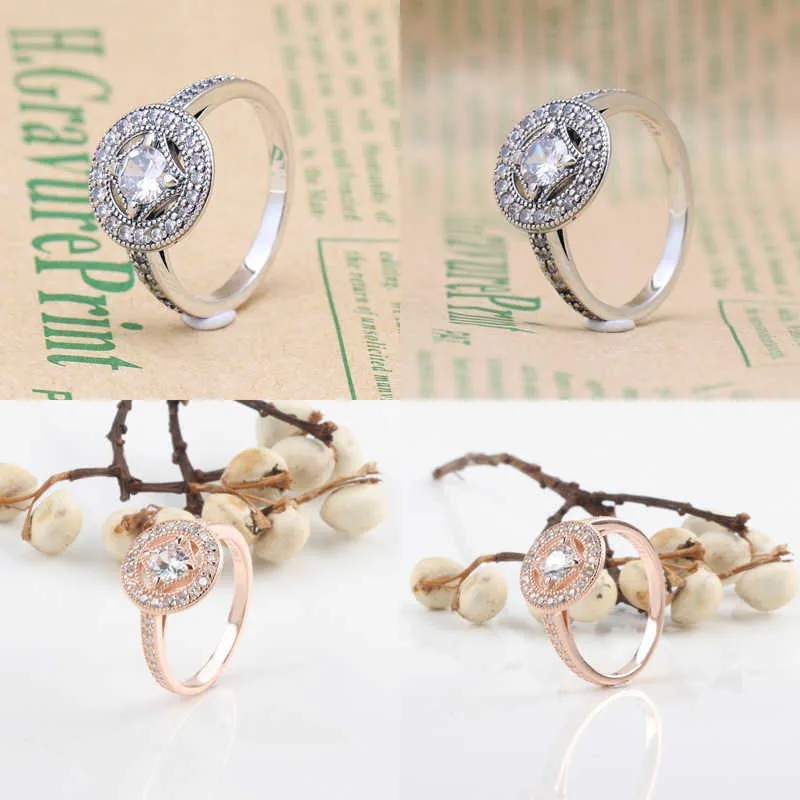 2024 Designer Pandoraring Dora's Band Rings White Copper Glittering Charm Fashion Rose Gold Zircon Ring Gift Girl