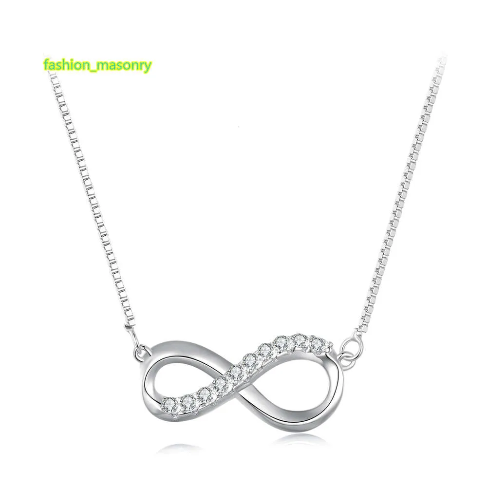 JEEVA 925 Sterling Silver Infinite Love Pendant Necklace Moissanite Lab Diamond Neck Chain for Women Jubileum Fina smycken