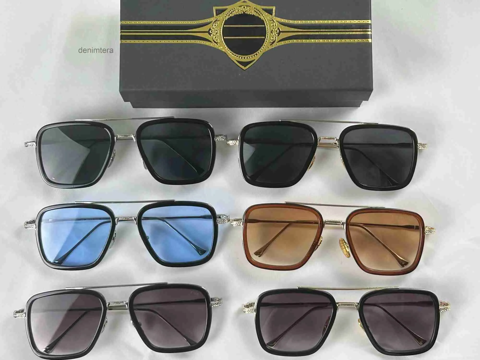 Okulary przeciwsłoneczne A DITA Flight 006 Stark szklanki Top Luksusowy projektant wysokiej jakości dla mężczyzn Kobiety Nowy na całym świecie słynny pokaz mody Italian006 GQVF