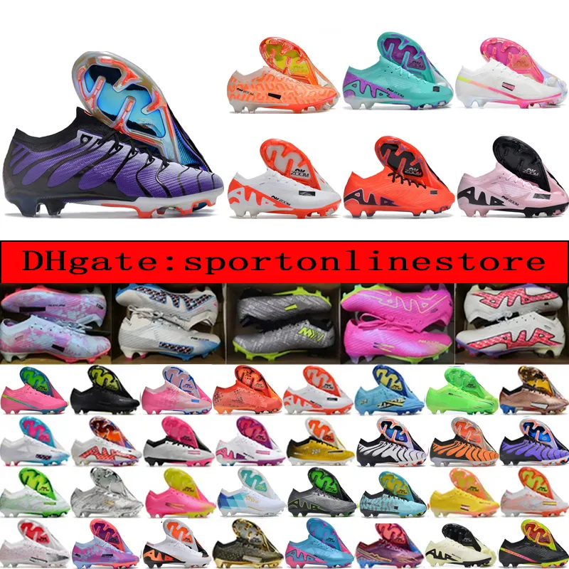 أرسل حقيبة كرة قدم كرة القدم أحذية Zoom Vapores 15 Elite fg acc متماسكة الأحذية Mens Mbappe Leather 25th Anniversary CR7 Ronaldo Training Lithe Soccer Cleats Outdoor