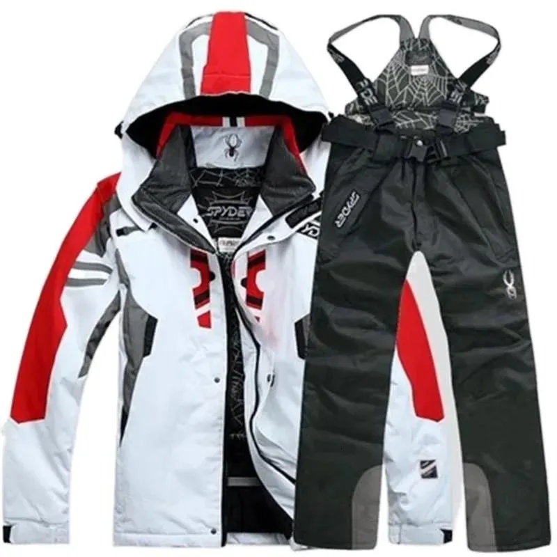 Ski Suit Men's Snowboarding Jacket Ski Pants Winter Outdoor Thermal Waterproof Windproof Snowboarding Suit 240111