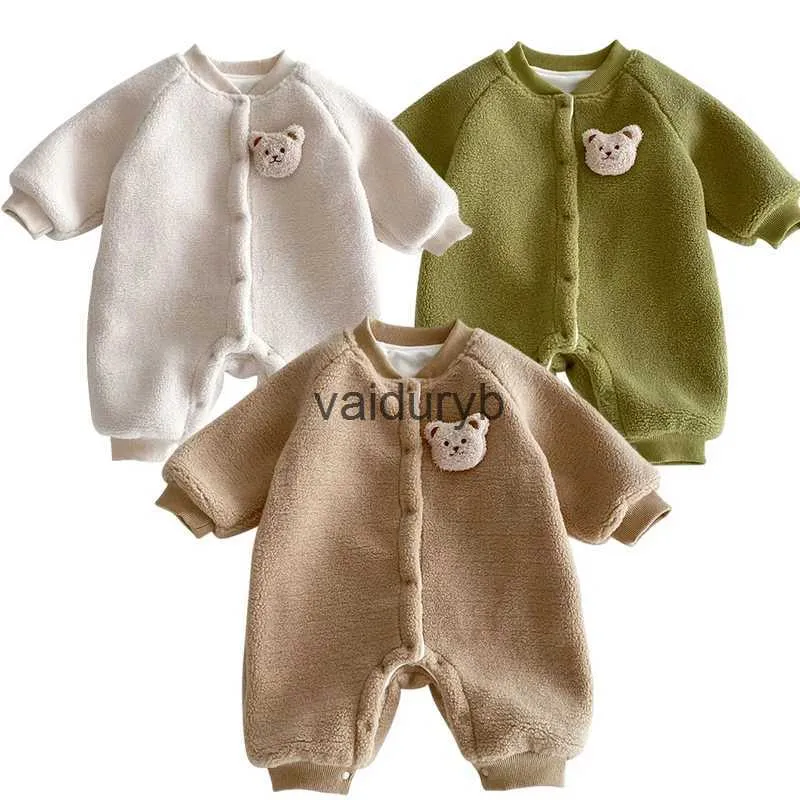 Bebek erkek kızlar için kış kuzu yün romper tek parçalı kıyafetler tek parçalı kıyafetler Korean kalın tulum toddler bebek onesie yenidoğan kıyafeti 0-3tvaiduryb