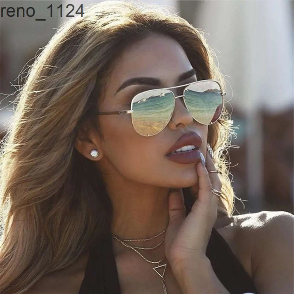 Custom 2022 Fashion Vintage Men Aviation Style Oversized Gradient Sun Glasses UV400 Metal Pilot Sunglasses For Women