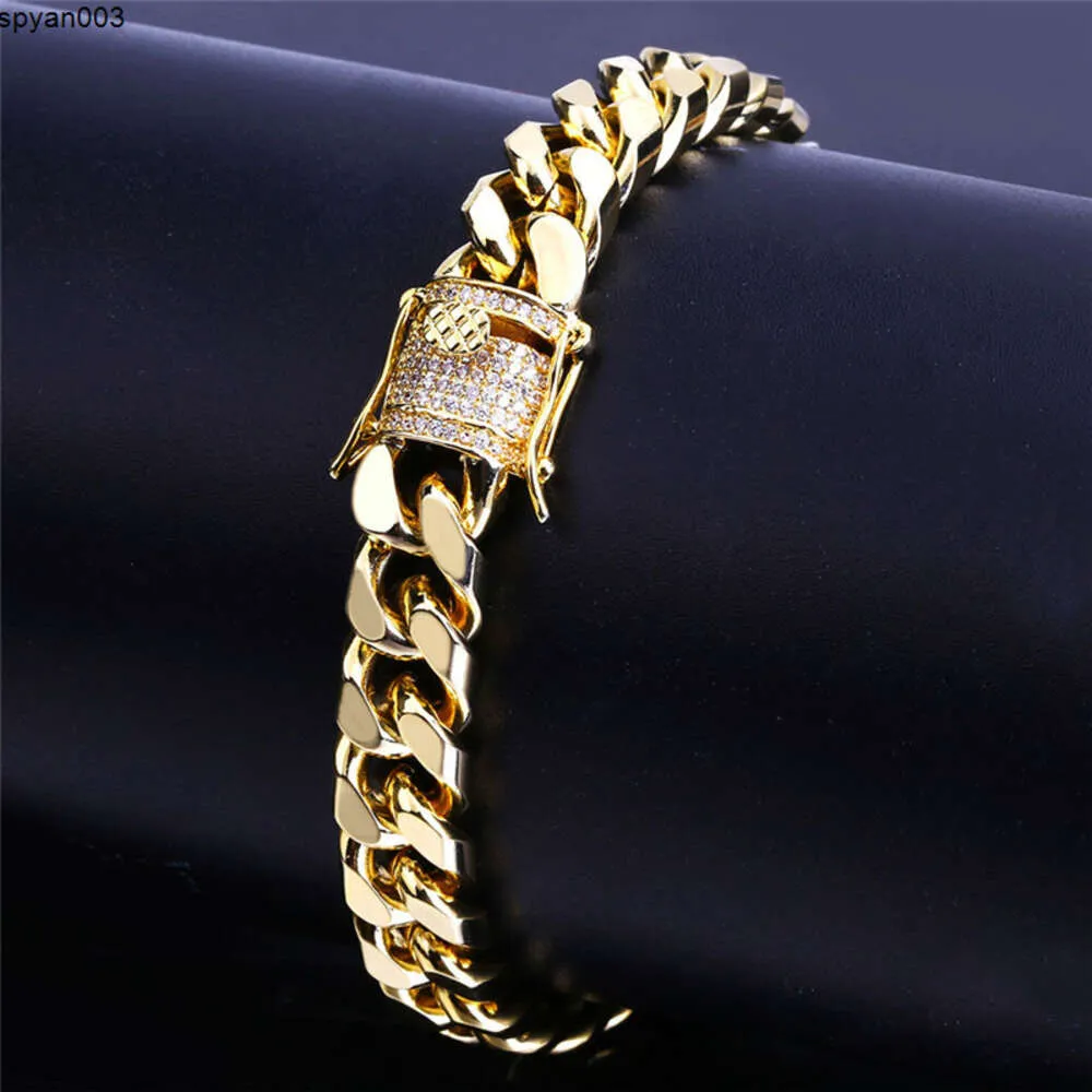 Punk Mens Bracelet Designer Link Chain Gold Bracelets Copper White Silver Chains Bangle Jewelry