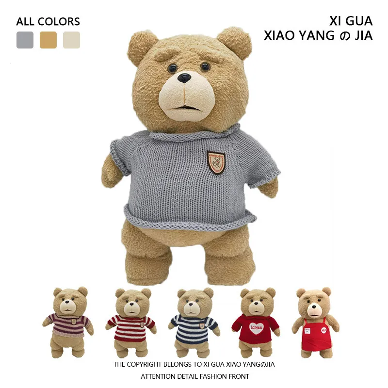 دمى Plush CM TED Movie Teddy Bear 2 Doll Toys في أنماط المئزر للحيوانات المحشو للحيوانات للأطفال هدية 230710