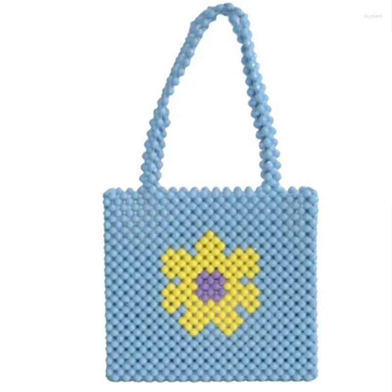 Borse da sera Tempo libero estivo Borsa a tracolla da donna versatile per le vacanze Moda Borsa a mano per ragazza carina personalizzata con tessitura di fiori fatta a mano