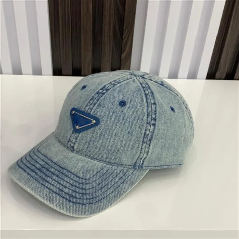 Casquettes de baseball ajustées en denim vintage pour hommes et femmes 2022 Summer Designer Patchwork Streetwear Strass Cowboy Hat Casual Sport 292K