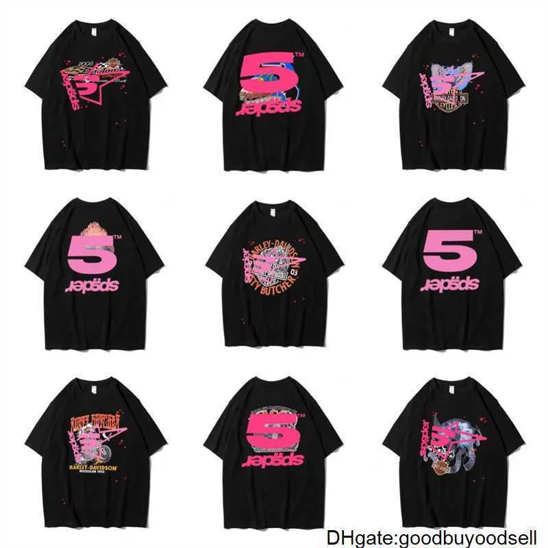 555 Designer Men's T-shirts Hip Hop Kanyes Style Sp5der T Shirt Spider Jumper European och American Young Singers Short Sleeve Tshirts Fashion Sport 4Mby