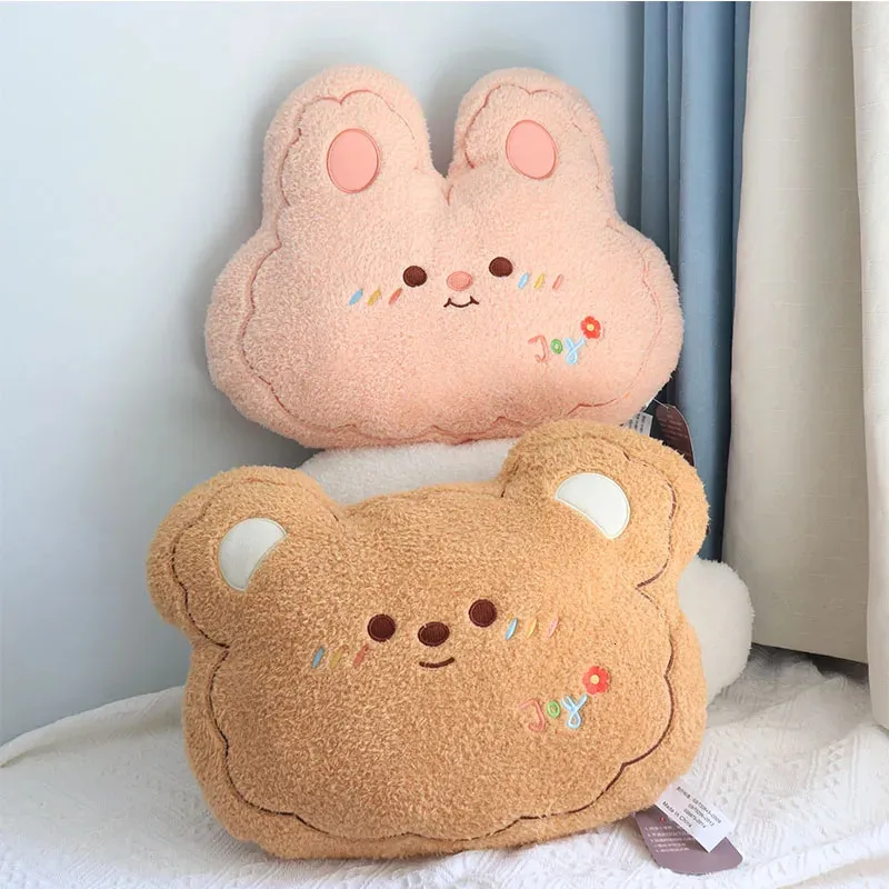 45 cm Kawaii doux lapin ours jeter oreiller animaux en peluche confortable en peluche jouet coussin de dos câlin oreiller de couchage cadeaux d'anniversaire 240111