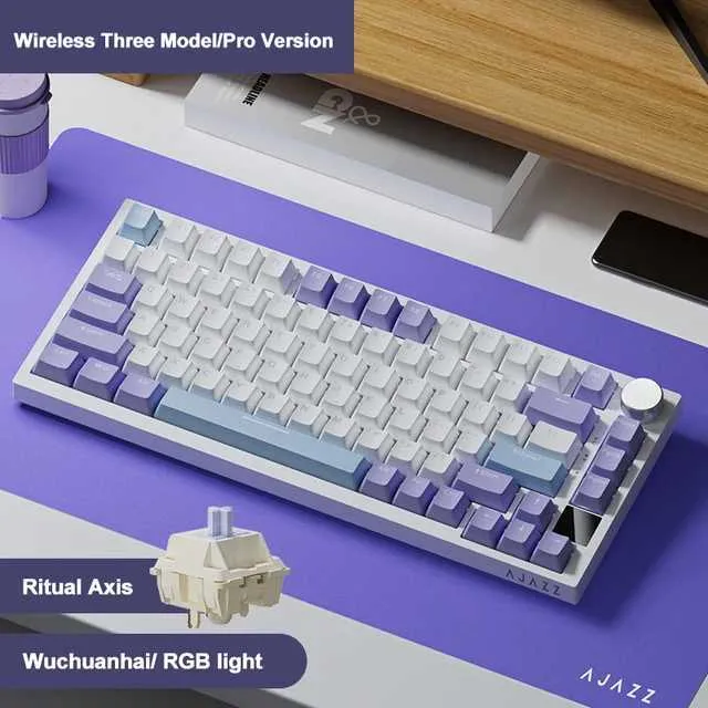 Teclados Ajazz Ak820 RGB Tri Mode Gaming Teclado Mecanico 82 Key Bluetooth 2.4GHz Wireless Gamer Teclado Junta Personalizada Para PC LaptopL240105 3 281 DHgate