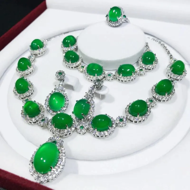 Ensembles de bijoux de diamant Jade fait à la main