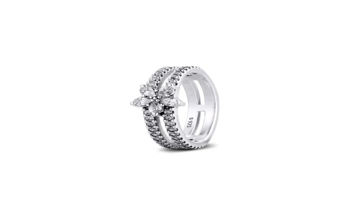 2020 Echte 925 Sterling Zilveren Ringen Voor Vrouwen Fonkelende Sneeuwvlok Ring Engagement Wedding Statement Sieraden Party Gift 17441426342748