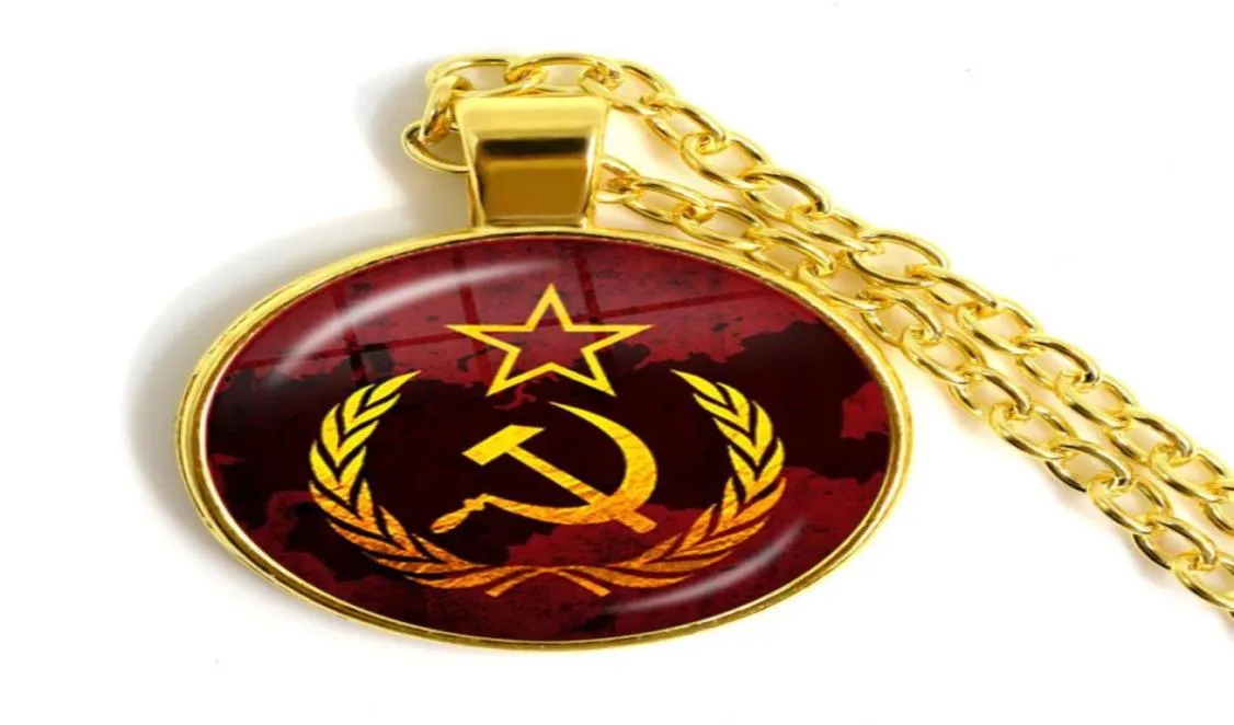 Vintage USSR Sovjet-badges sikkel hamer hanger ketting CCCP Rusland embleem communisme teken hoogwaardige sieraden voor vrienden gift33648451641