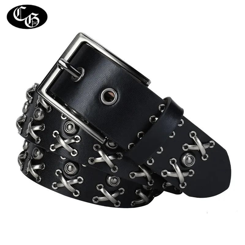 Punk Rock Belts for Men's Male Rivet Luxury Designer Belts Studded Belts Cowskin Hip Pop Belts for Jeans Cinturones Para Hombre 240110