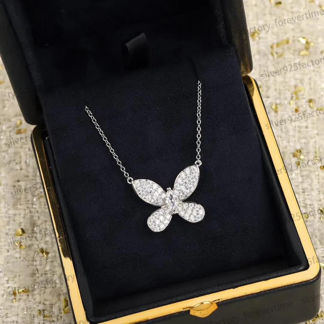 Designer 925 Silver Butterfly Pendant Necklace With From