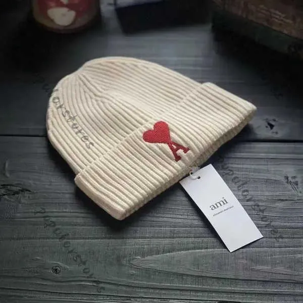 Ami Strickmütze Designer Beanie Love a Stickerei Frau Designer Herrenmütze Wollmütze mit Flansch Warme Paare Ski Kalte Mütze IXPY