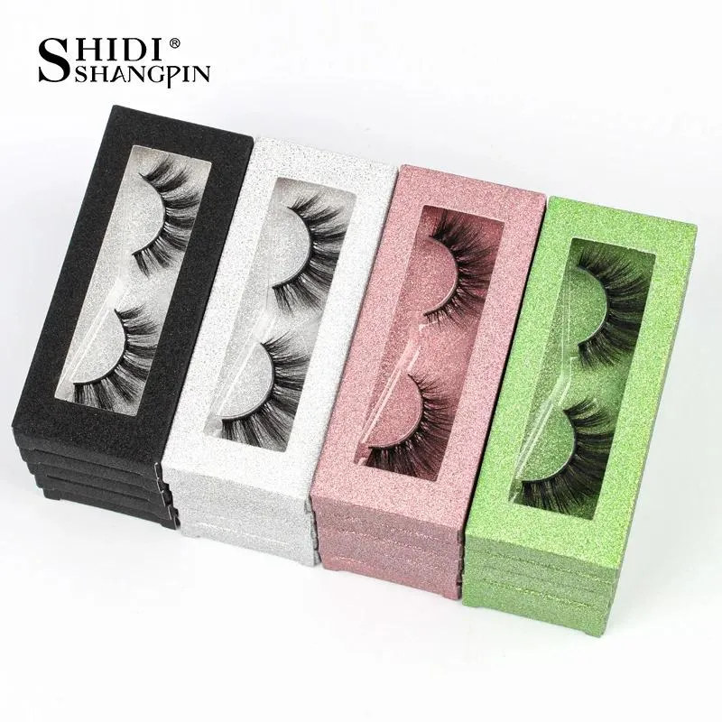 Bürsten Großhandel Wimpern 4/10/100 Stück 3D Nerz Wimpern Großfarben Wimpern Box Paket Flauschige Wimpern Unordentliche gefälschte Wimpern Make-up