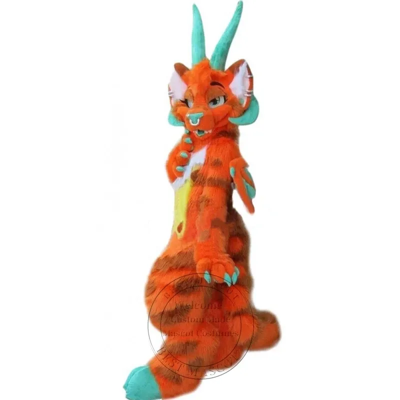 Halloween Hot Sales Orange Dragon mascot Costume for Party Cartoon Character Mascot Sale free shipping support customization