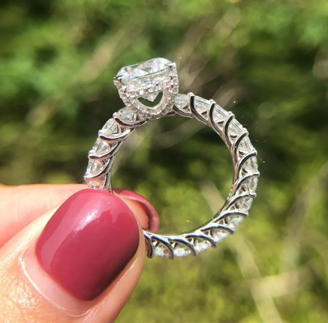 Vintage 2ct Diamanten Ring 100 Originele 925 sterling zilveren Engagement Wedding band Ringen voor Vrouwen Bruids Partij Sieraden Gift1952536