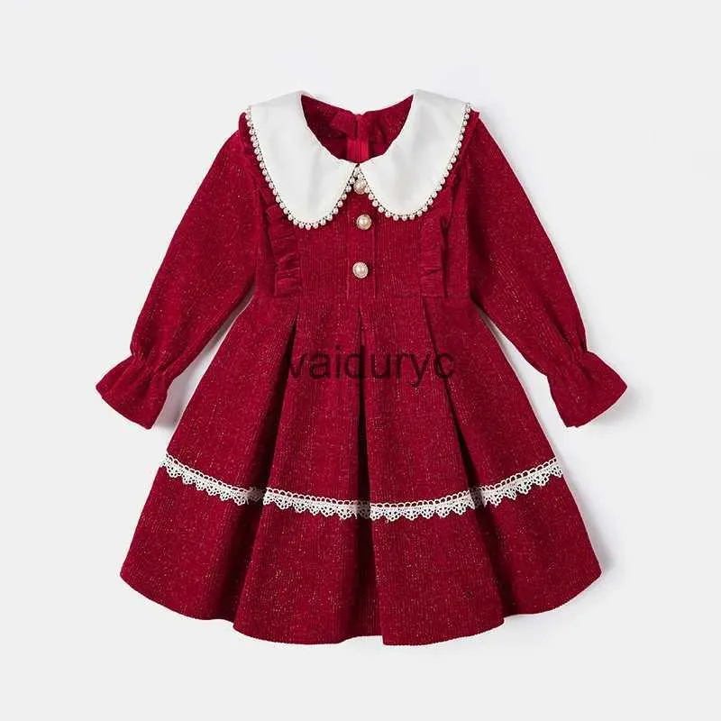 Abiti da ragazza Vestiti per bambine per bambini abiti a maniche lunghe per bambini costume a-line 2023 abiti da festa inverno primavera inverno in stile coreano H240508